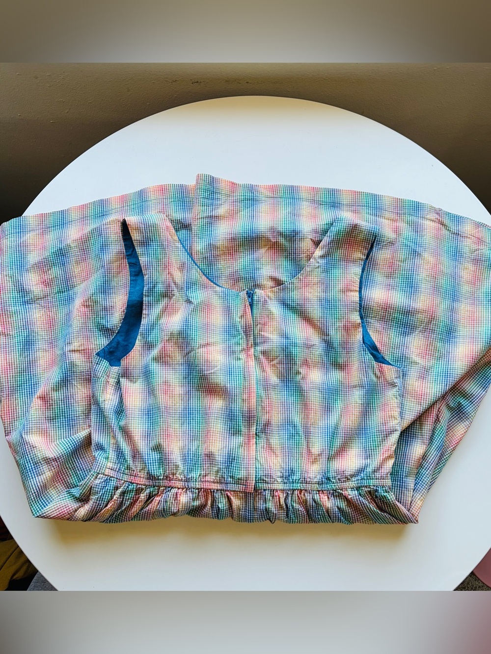 Adorable Modcloth Multicolor Rainbow Checkered Plaid Cotton Dress! Like New! - Picture 11 of 14